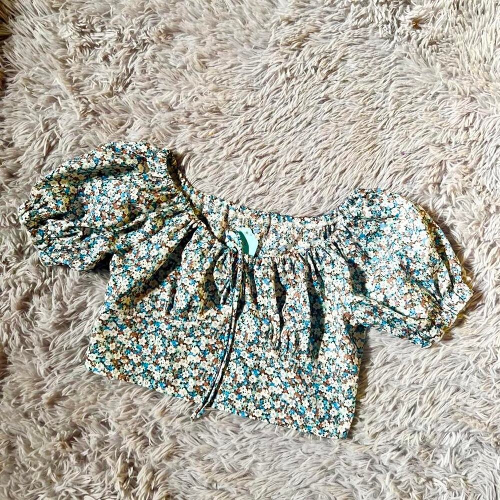 Floral‎ Cottage Core Delicate Feminine Earthy Indie  Boho Hippie Crop Top